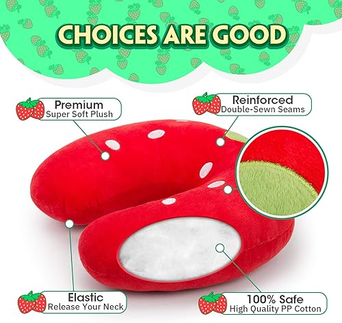 Miniatura 74 de H HOMEWINS Travel Pillow for Kids,Cute Animal Neck Pillow for Boys Girls,Soft Neck Head Chin Support Pillow,Travel Accessories for Airplane, Car