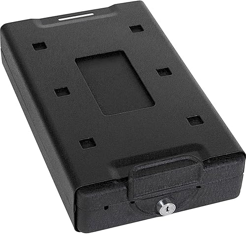 Bulldog Cases - Caja fuerte para automóvil con cerradura de llave, soporte de montaje y cable en negro, 11.3 x 6.9 x 2.2 pulgadas