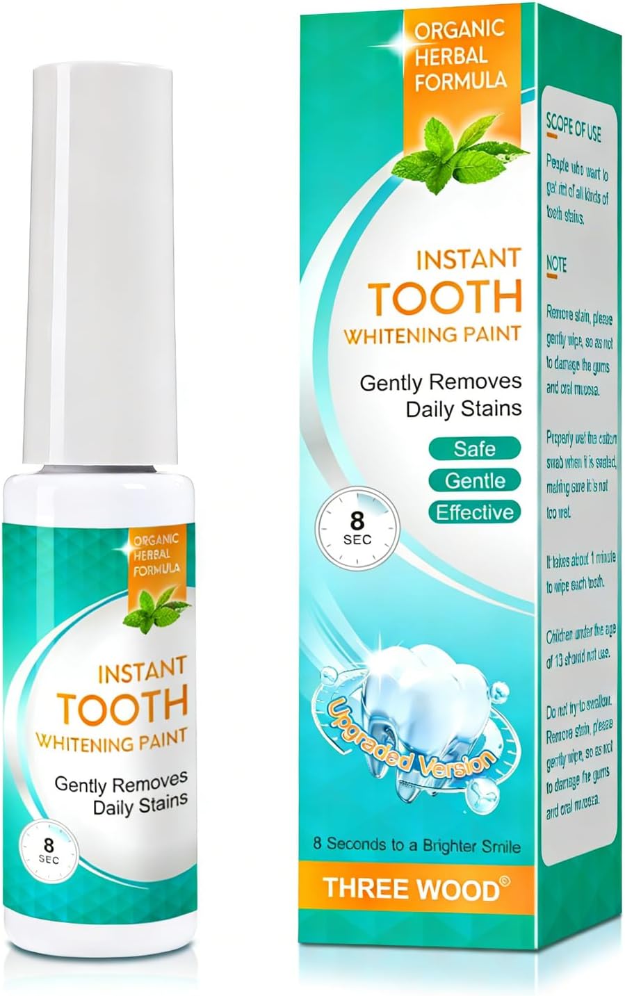 Instant Teeth Whitening Paint – Portable Brush-On Formula for a Brighter Smile, Gentle & Easy to Use Tooth Whitener