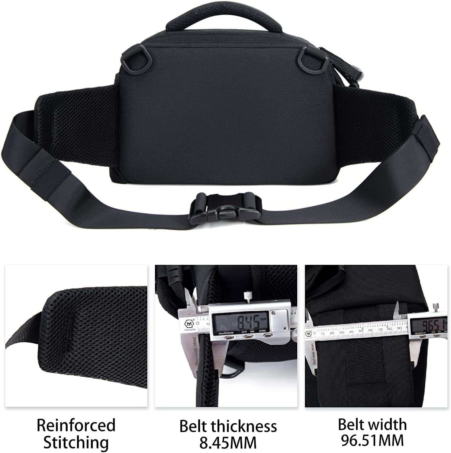 Cwatcun Sacoche pour Appareil Photo, Sac Banane Homme Femme étanche pour DSLR SLR Appareil Photo Sac pour la randonnée d'entraînement en Plein air
