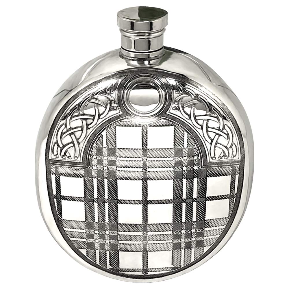 English Pewter Company 6oz Sporran Wedge Pewter Hip Flask [TSF620]