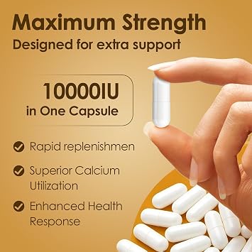 NATURE TARGET Vitamin D3 K2, 10,000 IU D3 & 100 mcg K2, 120 Capsules