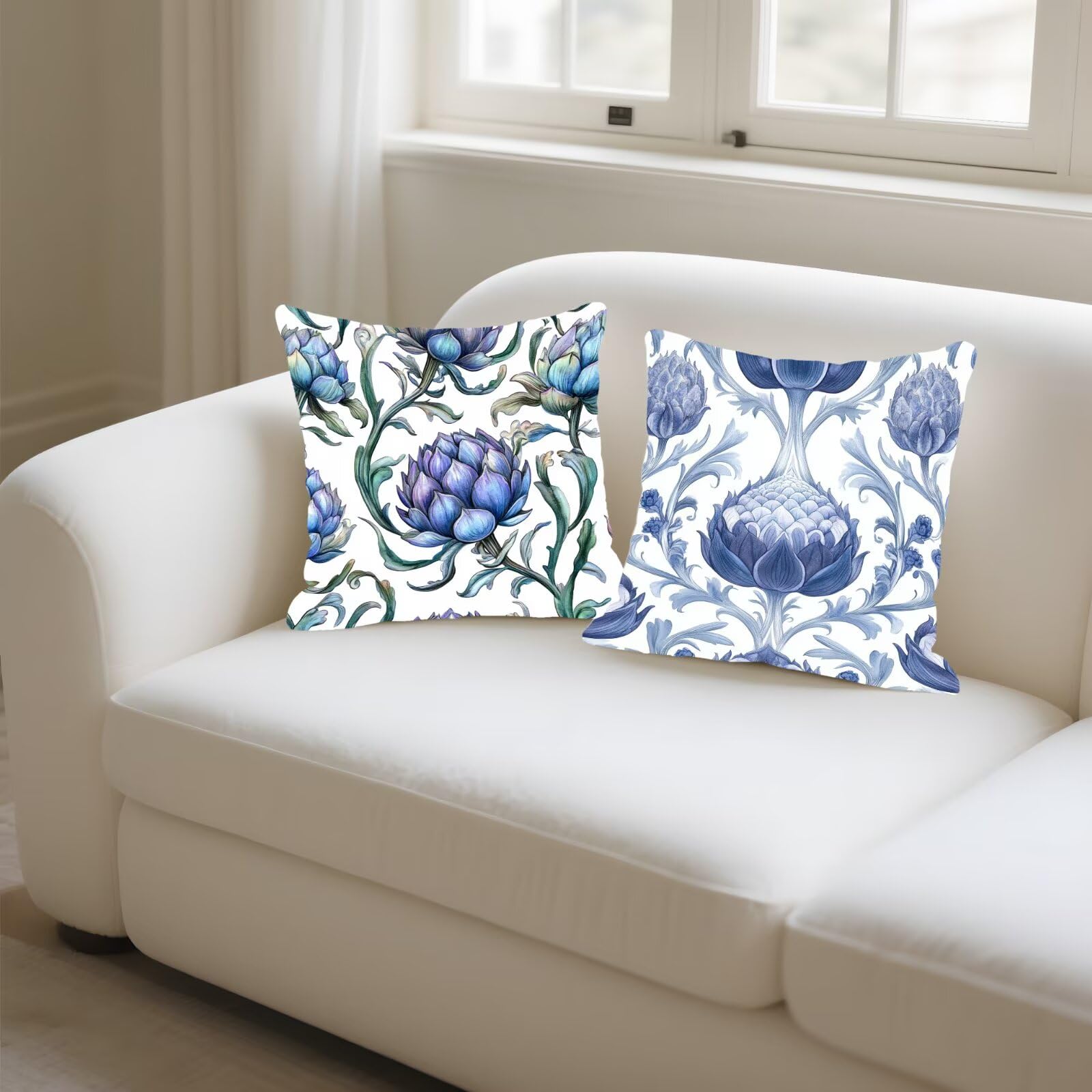 Federe Cuscini Divano 45x45cm, Federa Cuscino Viola Pianta Quadrati Copricuscini Super Morbido Copri Cuscini Per Divano, Cuscino Decorativo da Esterno Giardini, Per Soggiorno Camera Divani Sedie P-500