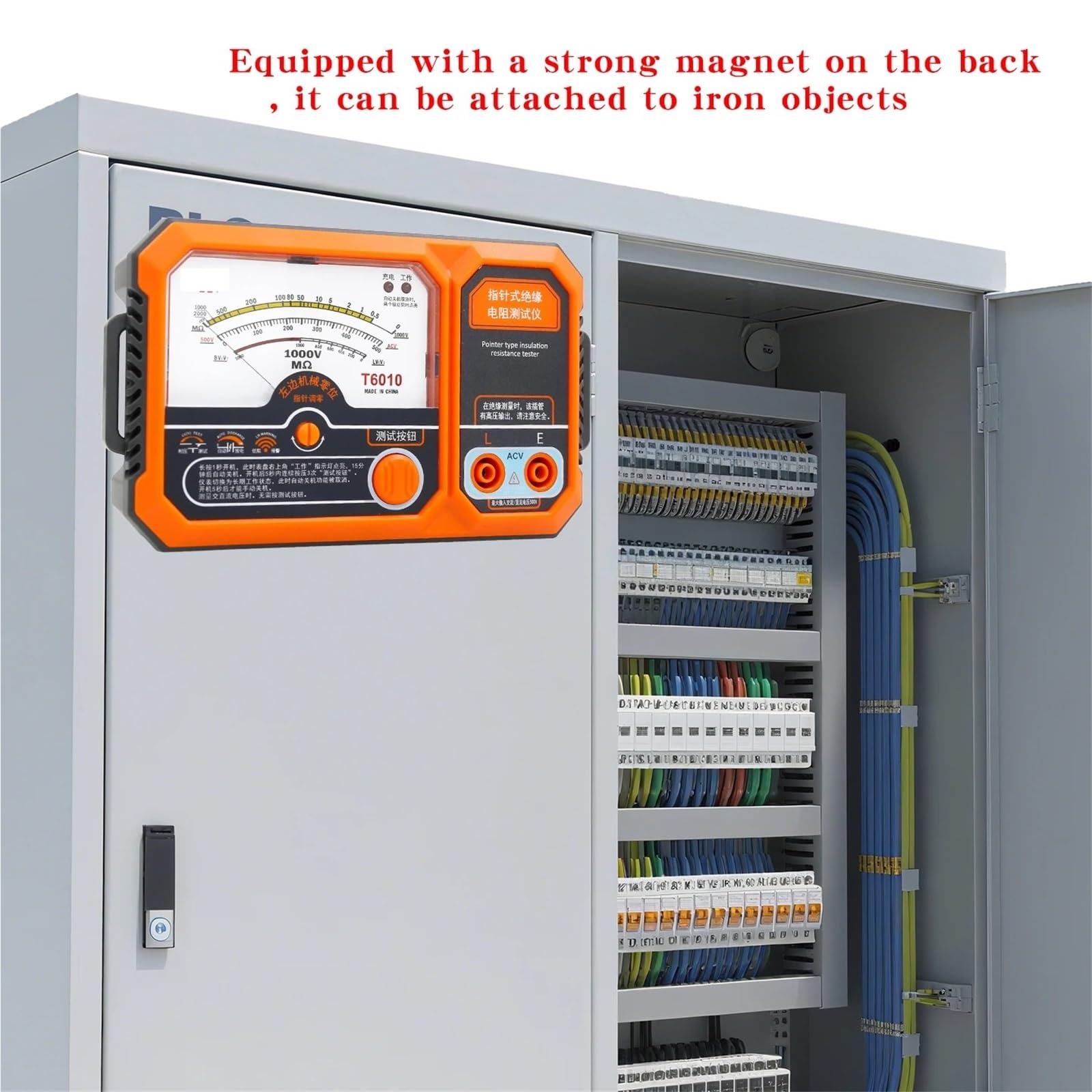 Analizzatore di reti elettriche, T6005 Tester di resistenza isolamento analogico ricaricabile USB 500V T6010 Megaohmmetro