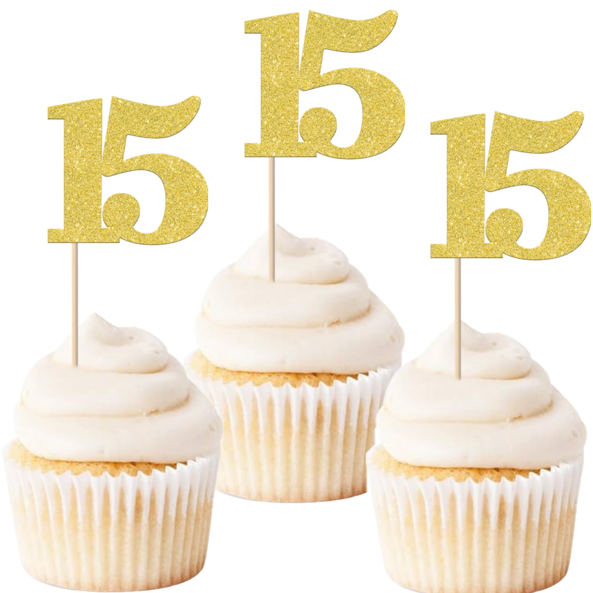 Gyufise Paquete De 3 Adornos Para Tartas De 15 Aniversario Con