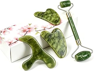 Gua Sha & Jade Roller Set, Deep‑Pressure Massage for Skin & Body Relaxation | Gua Sha facial tool kit, great for facial & full‑body massage. For home self‑care spa, soothing massage for skin relaxation