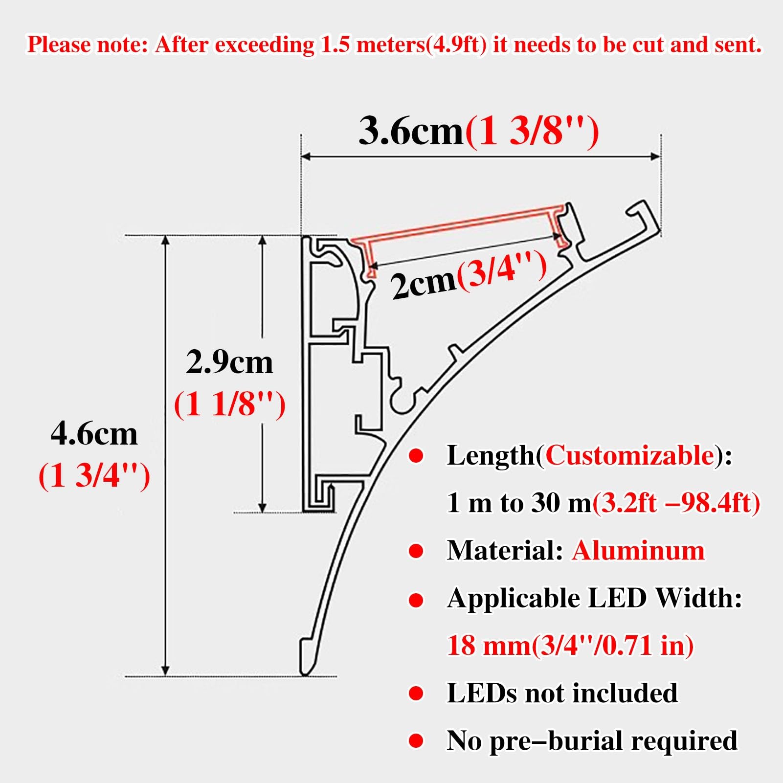 Difusor de luz con piezas de esquina y abrazaderas, borde de pared interior para iluminación ambiental, fácil instalación, decoración del hogar, perfecto para sala de estar, dormitorio y oficina