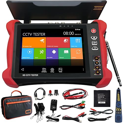 8K 32MP IP Camera Tester with PoE, WANLUTECH CCTV Tester 90W Power Output PoE Camera Test 8MP SDI TVI CVI AHD CVBS Camera Test TDR Cable Test DMM OPM VFL WiFi Network Tools HDMI (X9-MOVTADHS Pro)