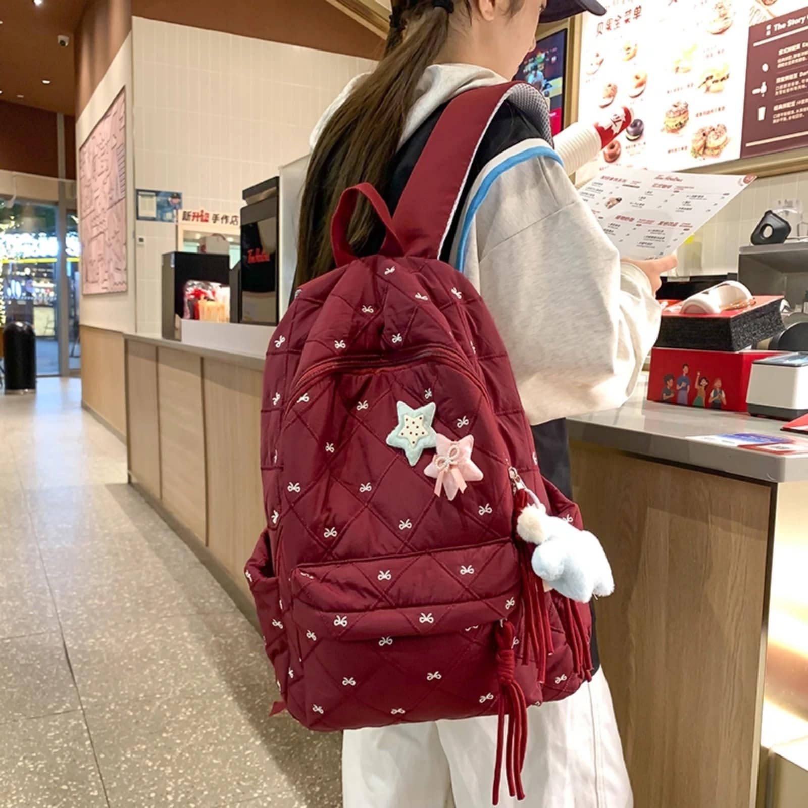 Mochila escolar Zaino Modello, Casual Leggero, Daypack alla Moda per Ragazze Portatili Viaggi Scolastici Escursioni Giornaliere