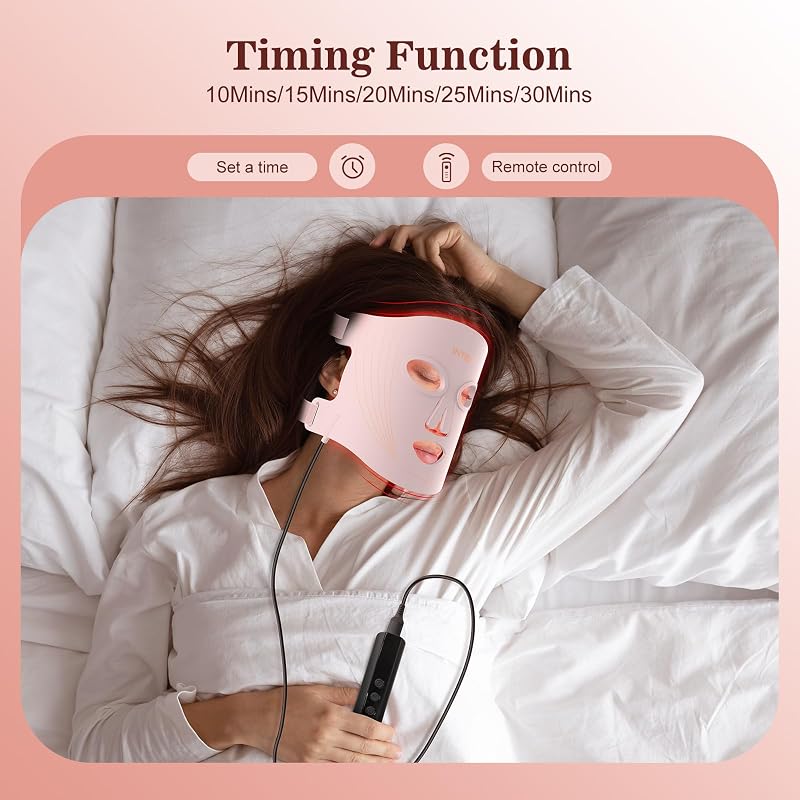 INTEO Red Light Therapy Mask for Face, 850nm NIR Glow Time LED Face Mask image 4
