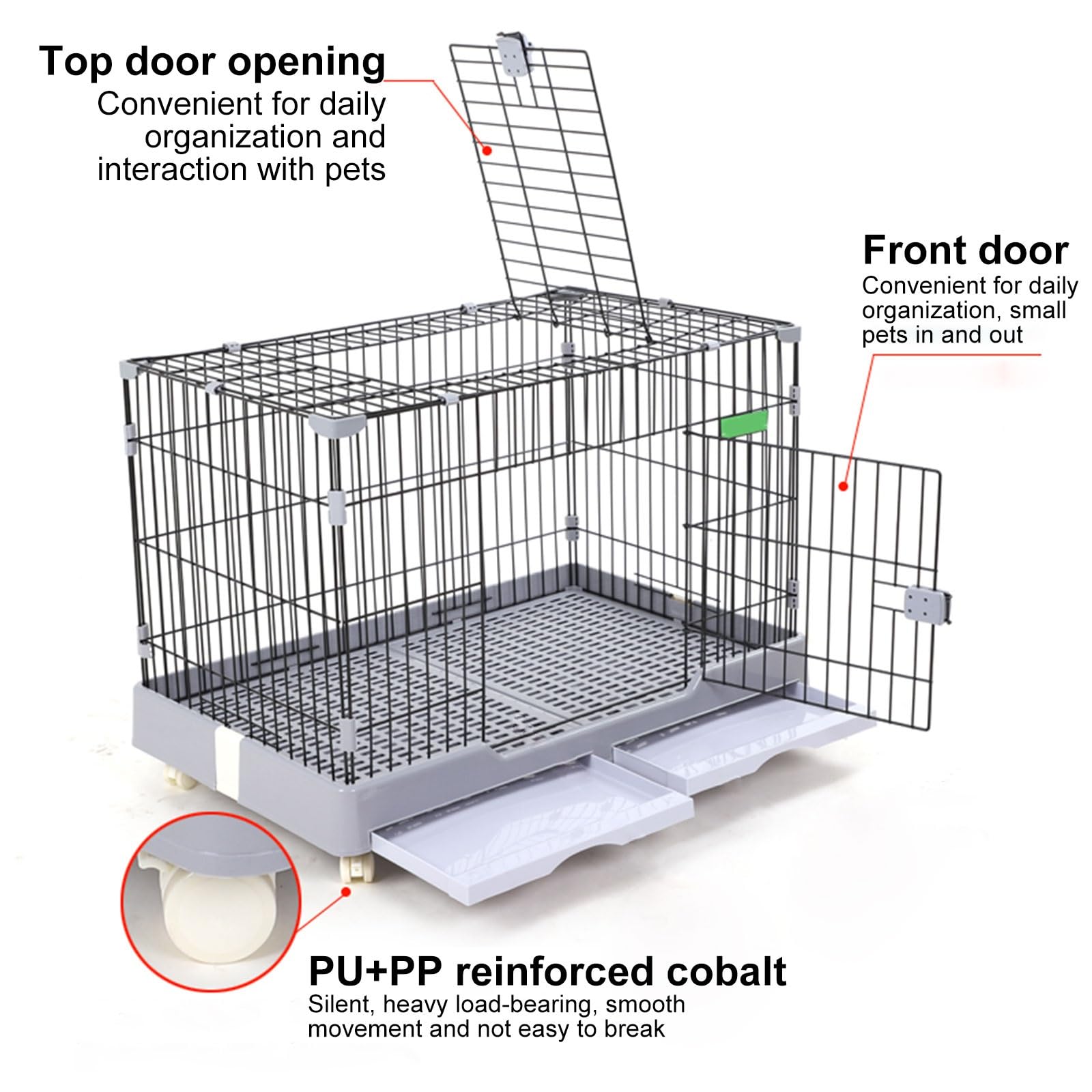 Jaula para Conejos para Interior y Exterior, para Hurones, Chinchillas, Jaula para Animales Pequeños, Jaula para Conejos Grandes(Green,99 * 62 * 70cm/39 * 24 * 28in)