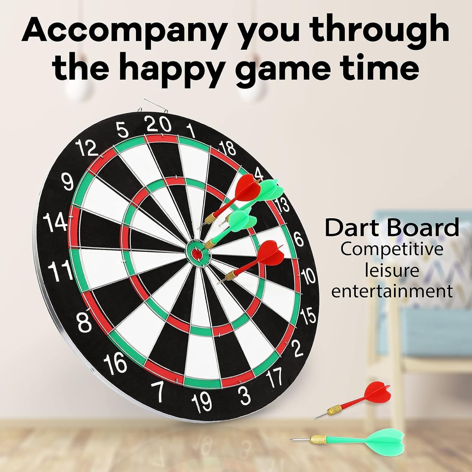VAALYA TOYS Games & Sports Expert 17" Regulation Size Steel Tip Dartboard Game Set with 6 Steel Tip Needle Darts. Excellent Bristle/Sisal, Paper Baseball, Bullseye, Dart Board Game Set 3