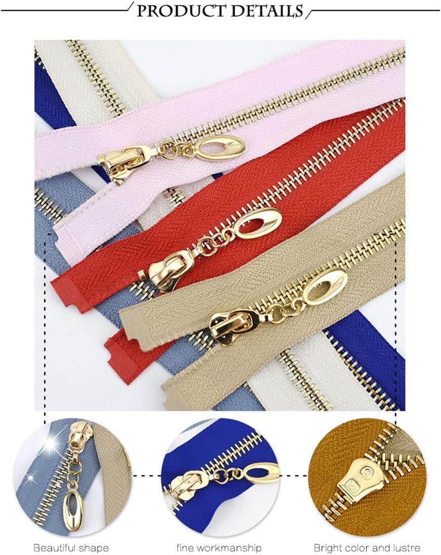 Cerniere, Cerniera di Ricambio Two Way Zip，Zip for Jacket，Open Zipper Open-Ended Zip Fasteners,Coil Zippers,Invisible Metal Zipper, 10 PCS 4# Zippers Jeans Zippers for DIY Sewing(18cm)