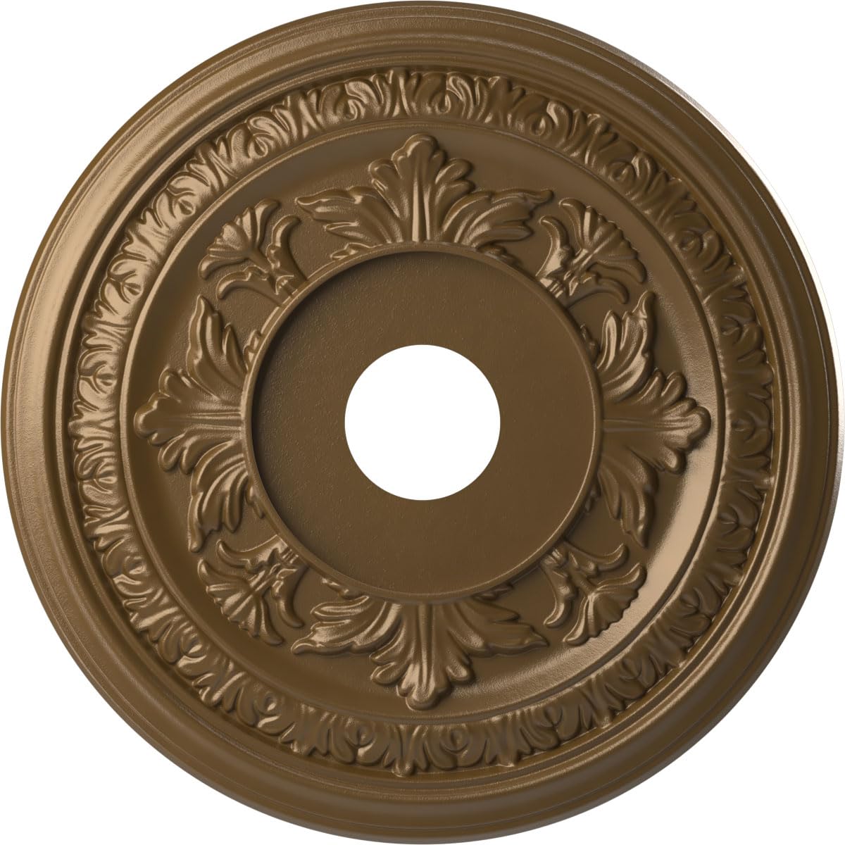 Ekena Millwork CMP19BACCB Baltimore Thermoformed PVC Ceiling Medallion (Fits Canopies up to 7 3/4"), 19"OD x 3 1/2"ID x 1"P, Metallic Champagne Bronze