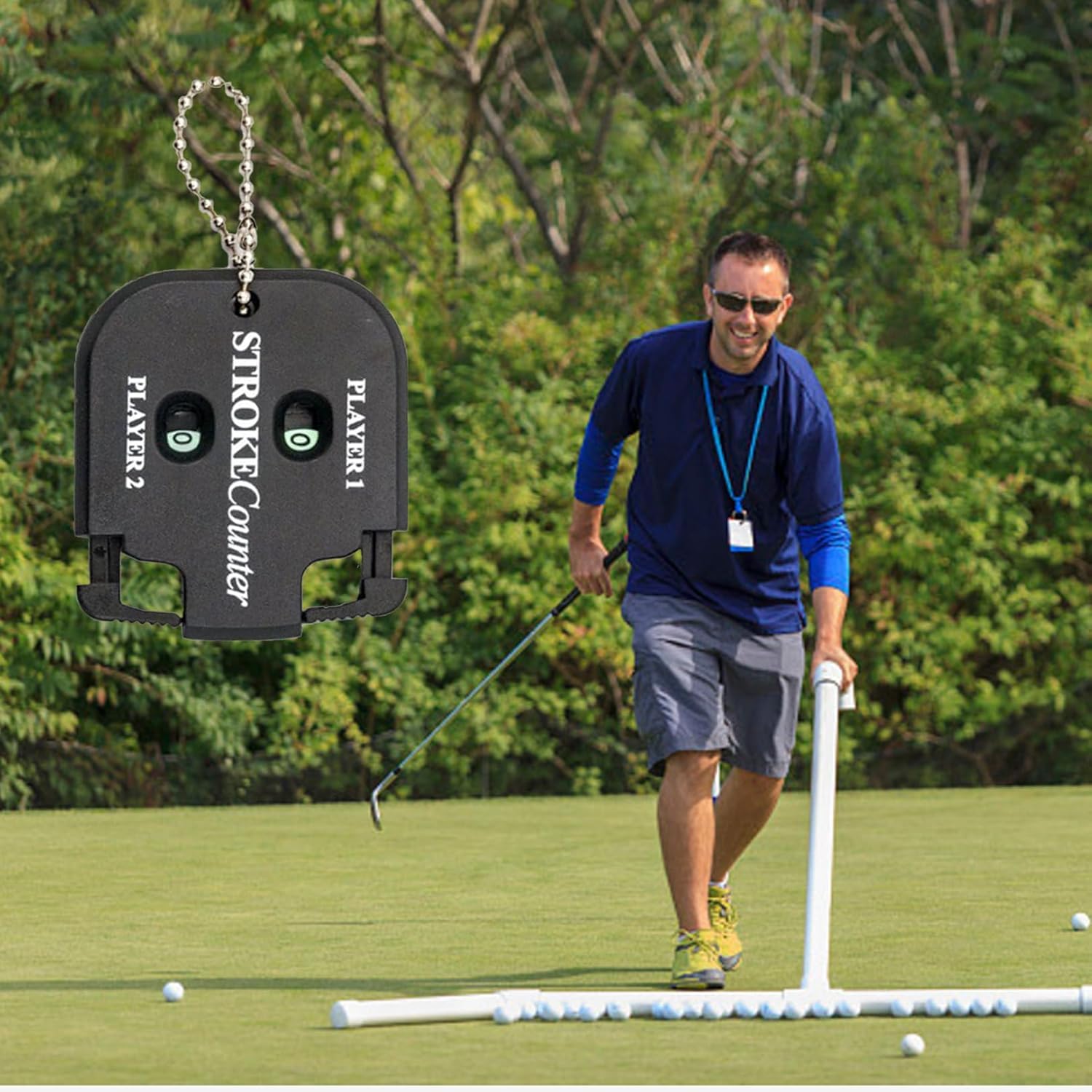 2 sztuki liczników punktów golfowych, licznik uderzeń, licznik uderzeń graczy golfowych, przenośny licznik uderzeń, do golfa score z łańcuchem do kluczy, licznik wyników