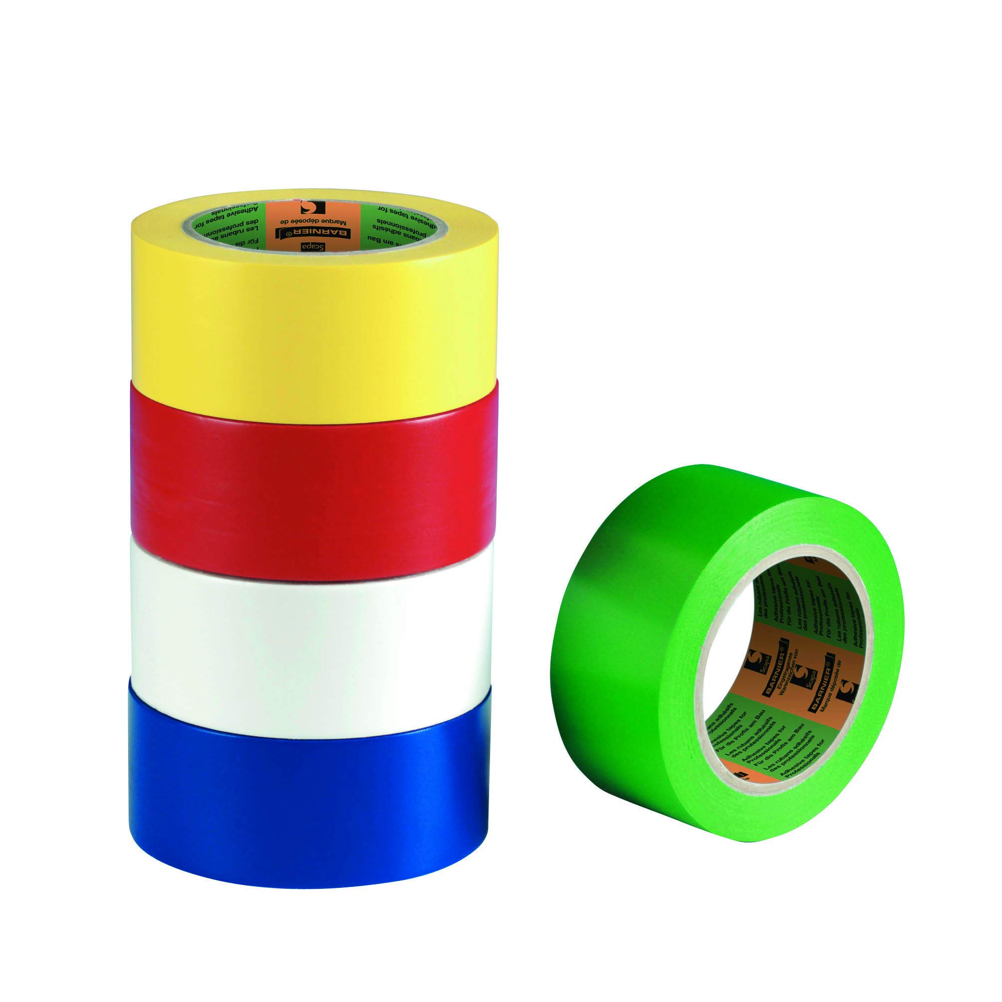 SCAPA 2721 - Cinta señalizadora de PVC para señalización horizontal y vertical, 33 m de largo x 50 mm de altura, verde, paquetes de 18