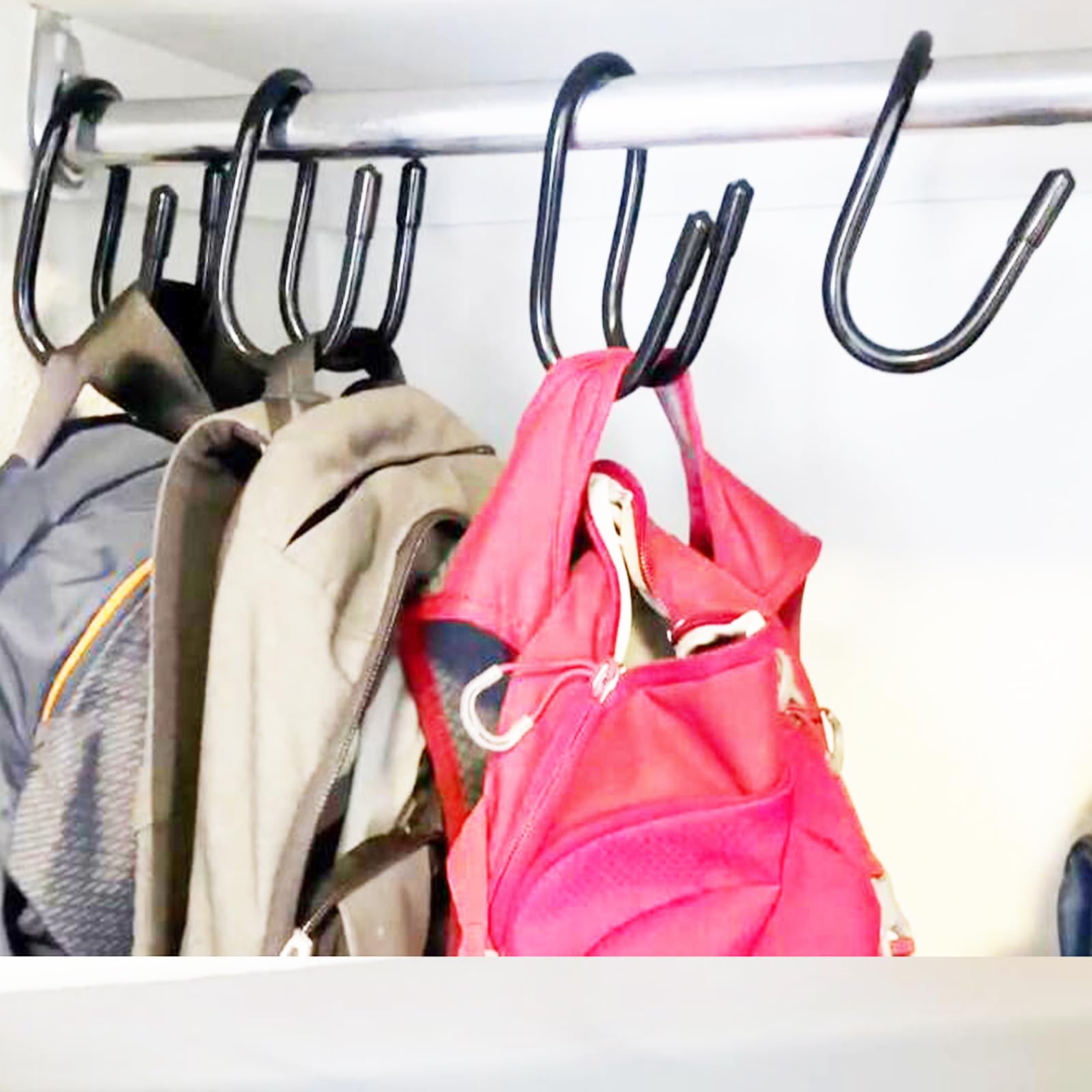 Pmsanzay Black 4 Pack Large Handbag Hanger For Closet, Purse Hanger Organizer Hooks, Closet Hooks Purse Organizer For Hanging Heavy Bags,Purses,Backpacks,Hat,Satchels,Etc - Hold Up 20 Lbs