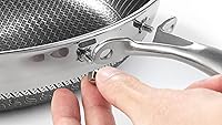 Vista 5 de Sartén antiadherente de acero inoxidable de 11 pulgadas con tapa, sartén profesional de panal, mango desmontable, para cocinar, uso en interiores