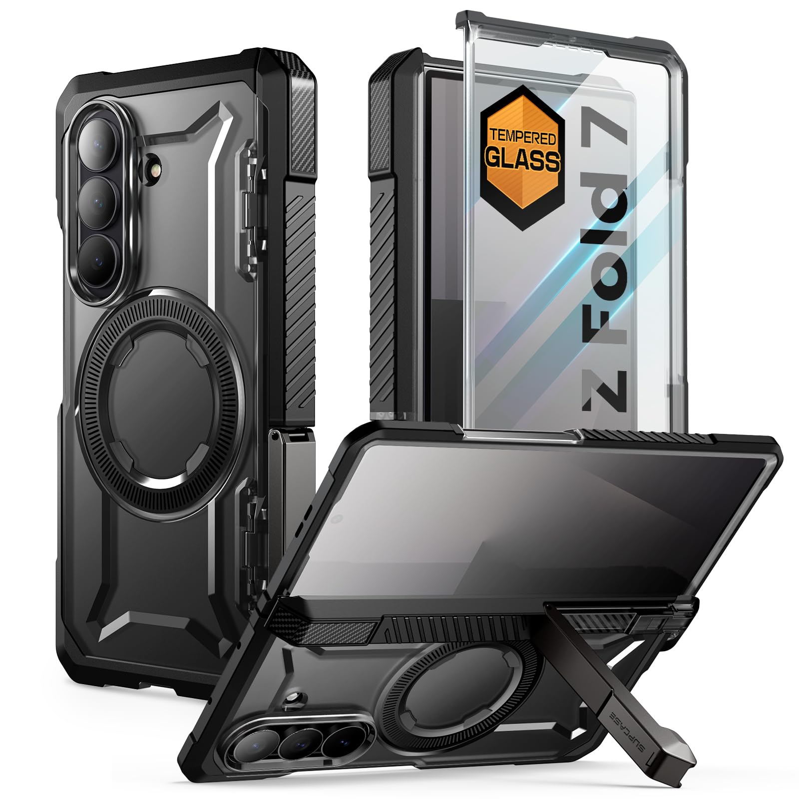 SUPCASE Galaxy Z Fold7 SC-56F/SCG34 ケース 保護カバー 米軍MIL規格取得 ヒンジ保護 スタンド付き MagSafe対応 強化ガラススクリーン Amazon.co.jp: SUPCASE Galaxy Z Fold7 SC-56F/SCG34 ケース 保護