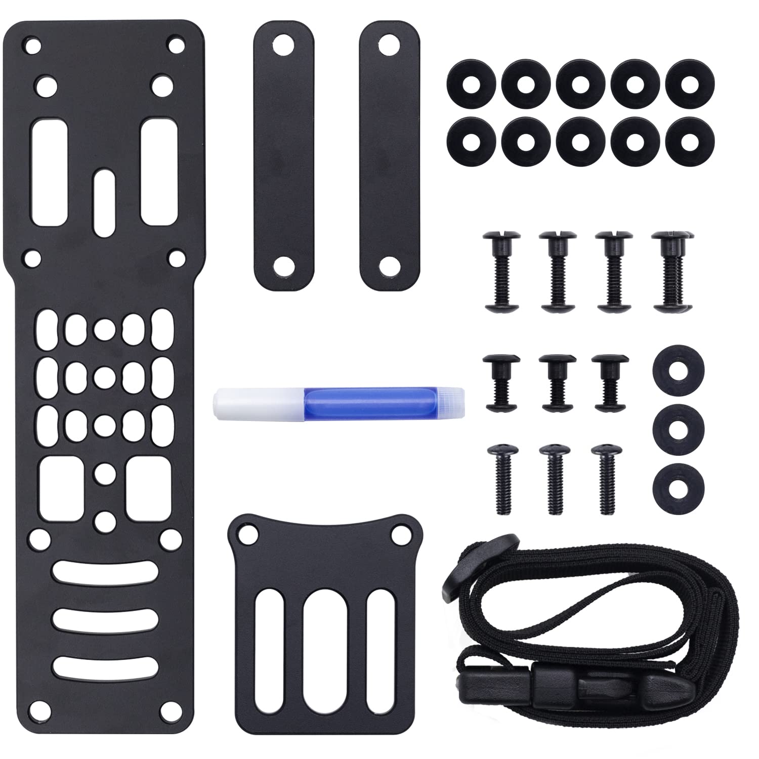 Zhongren Metal Modular Holster Adaptor Universal Expansion Board Adjustable Multi-Angle Hole Tactical Sinking Holster Drop Leg Hanging Plate Compatible Safariland QLS, G-Code, Blackhawk Models