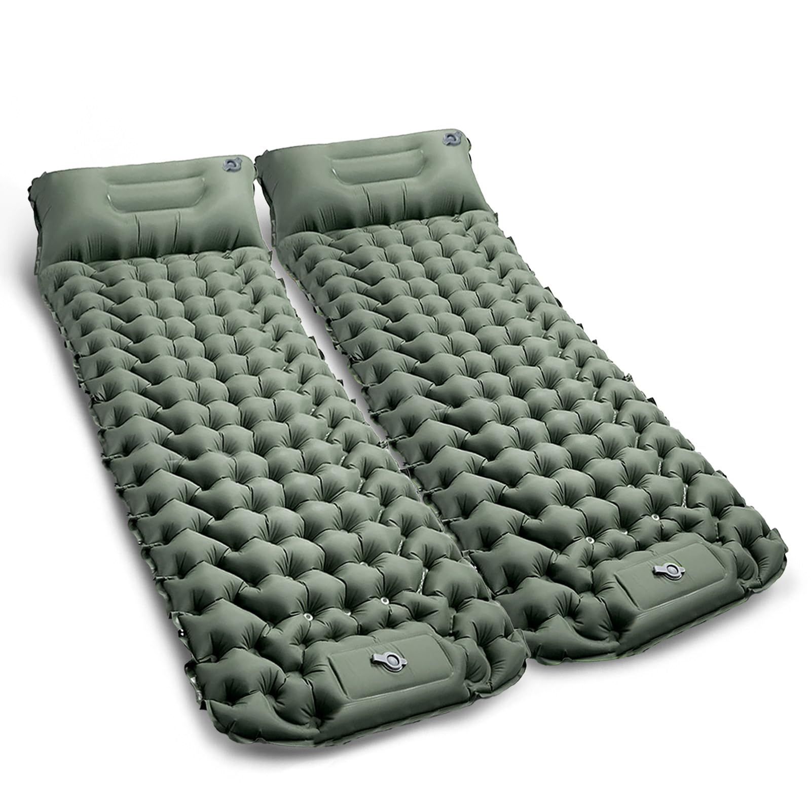 CALIYO Isomatte Camping – Verdickte Luftmatratze mit FußpressPumpe, Ultraleicht & Wasserdicht | Integriertes Kopfkissen, Kleines Packmaß für Outdoor, Wandern, Zelte & Reisen