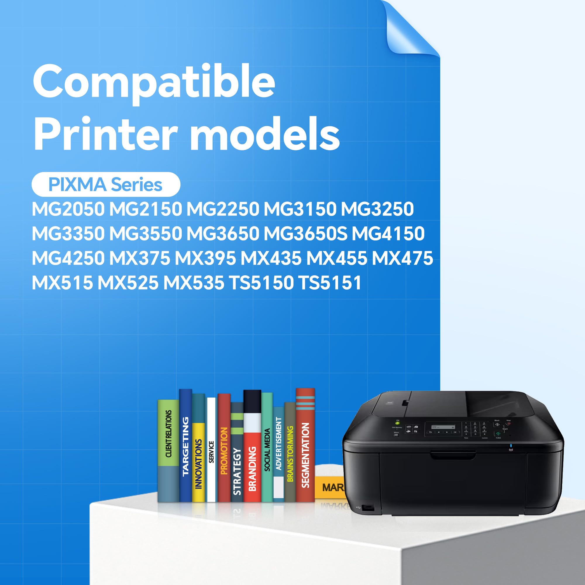 Cartucce d'inchiostro 540XL 541XL, confezione doppia (1 nero e 1 colore), ad alta resa, compatibili con Canon Pixma MG Series MG2250 MG3150 MG3550 MG4150, MX375 MX395 MX435 MX515, TS202 TS302