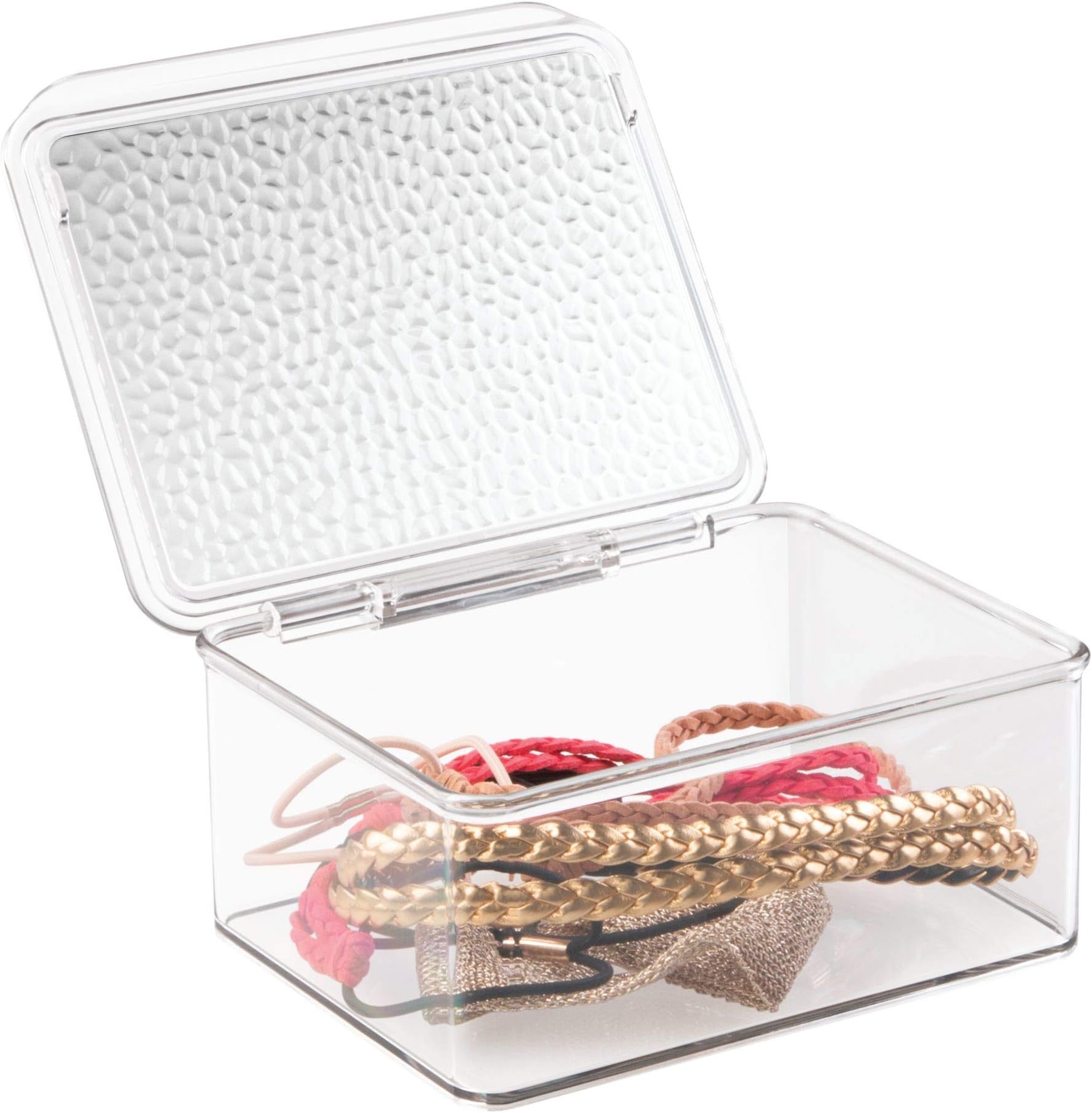 INTERDESIGNRain Stackable Cosmetic Organizer Box to Hold Makeup, Beauty Products - Small, Clear