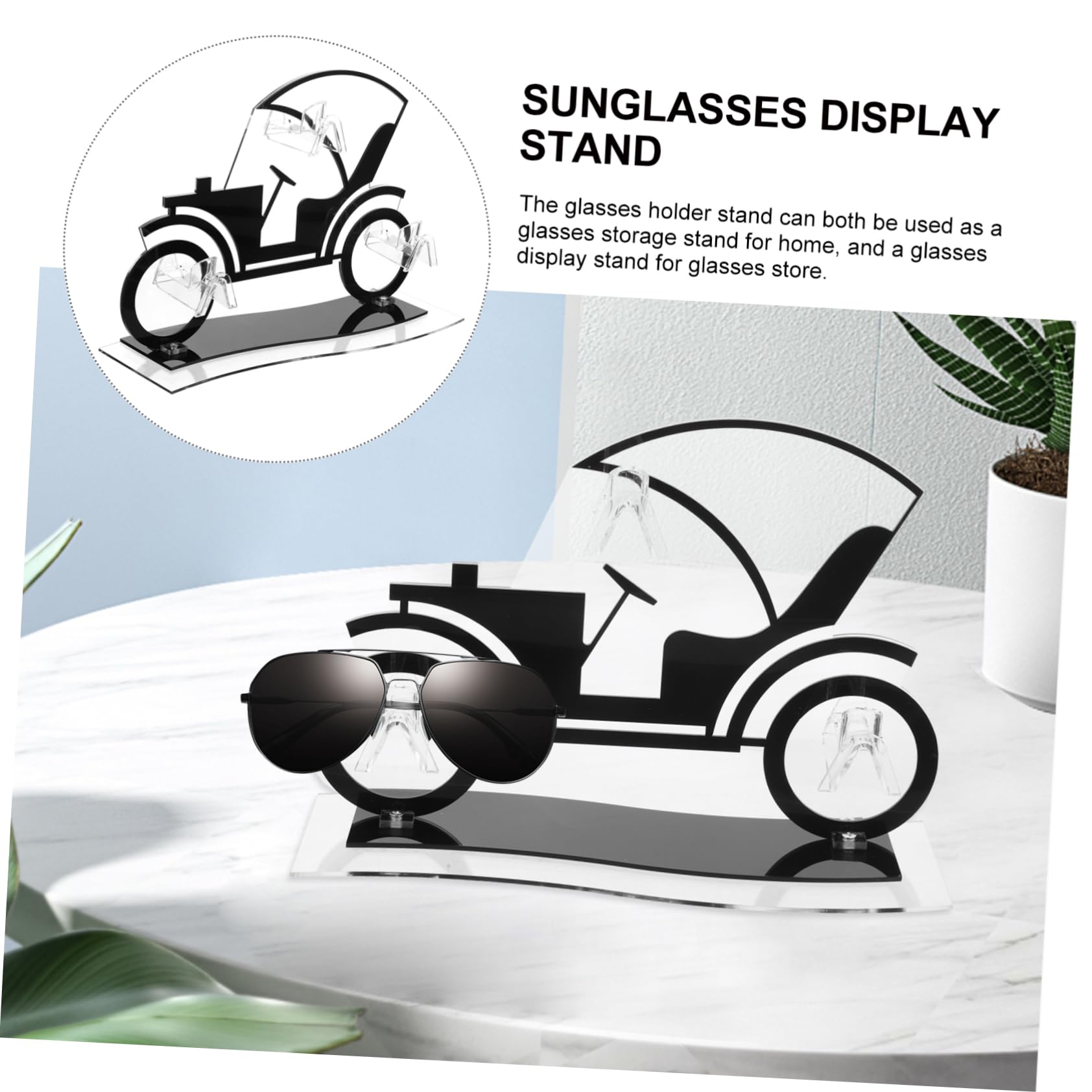 Zerodeko 4stücke Vintage Car Acrylic Brillenhalter Kreativer Sonnenbrillenständer Für Schreibtisch Und Ladentheke Stabiler Organizer Für Sonnenbrillen Brillen Und Skibrillen Für