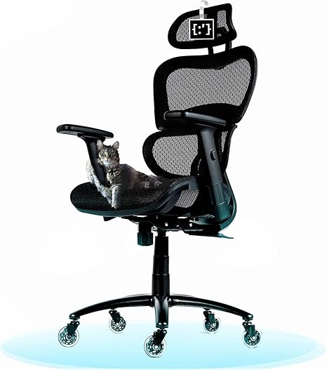 Amazon Com Objectchair Ergopro Ergonomic Office Chair With Lumbar Support And Rollerblade Wheels Breathable Mesh Back Big And Tall Office Chair Computer Chair Home Office Desk Chairs Swivel Chair Black Kitchen