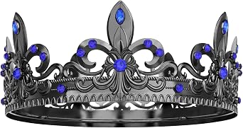 King Crowns for Men Male Prince Diadem Royal Medieval Renaissance Crown