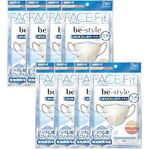 Be-style 3D Cooling Type, Regular Size, Sand Beige x Peach Mocha, 7 Pieces x 8, Heat Stroke Prevention, Summer Mask