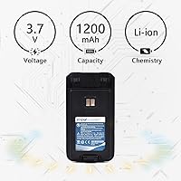 Vista 2 de Paquete de 5 baterías de iones de litio de 3.7 V 1200 mAh, repuesto para radios bidireccionales RT68 RT68B RT68S RT68Plus BL68 Paquete recargable