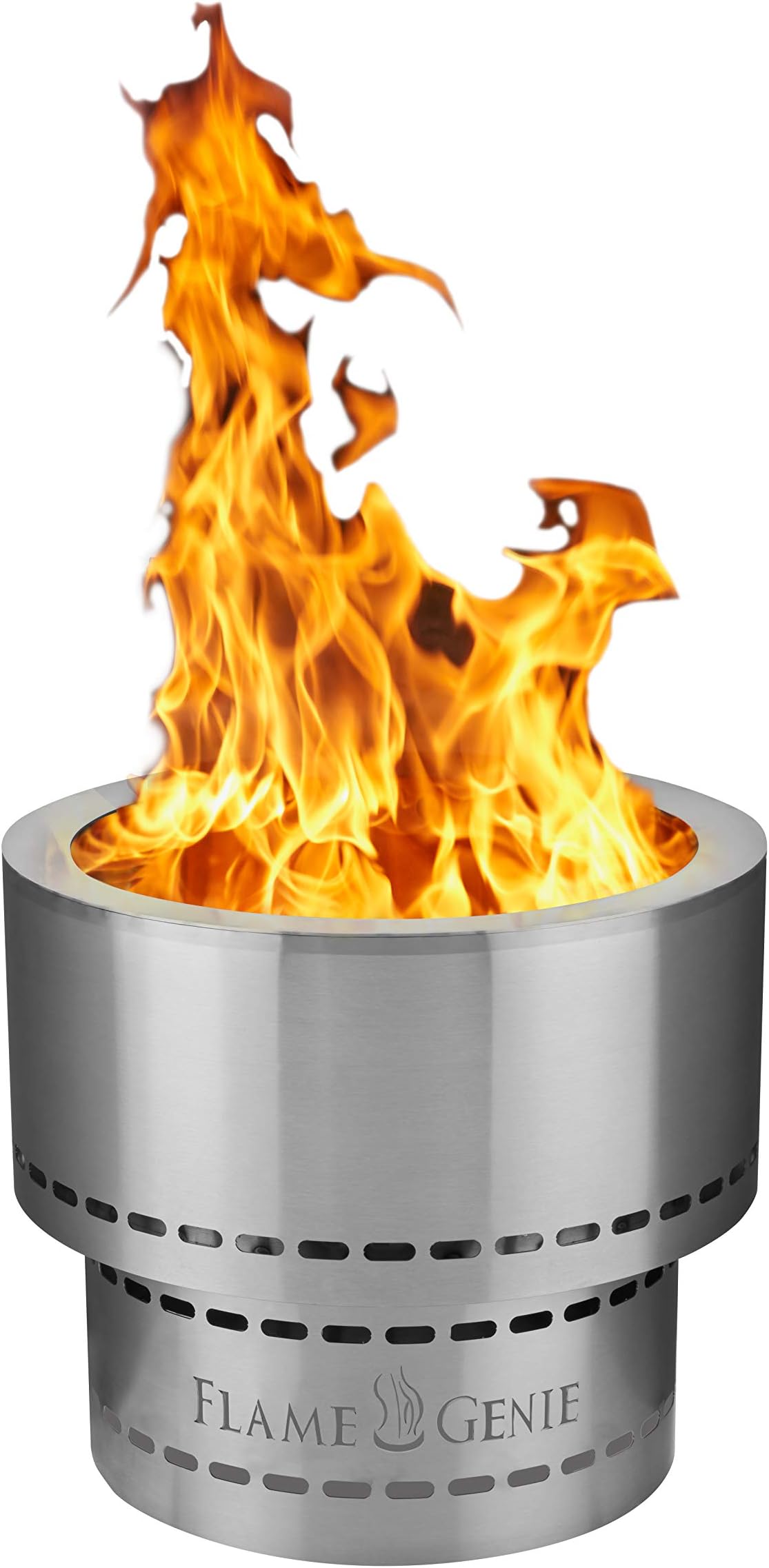 Flame Genie FG-19-SS Inferno Wood Pellet Fire Pit, Silver