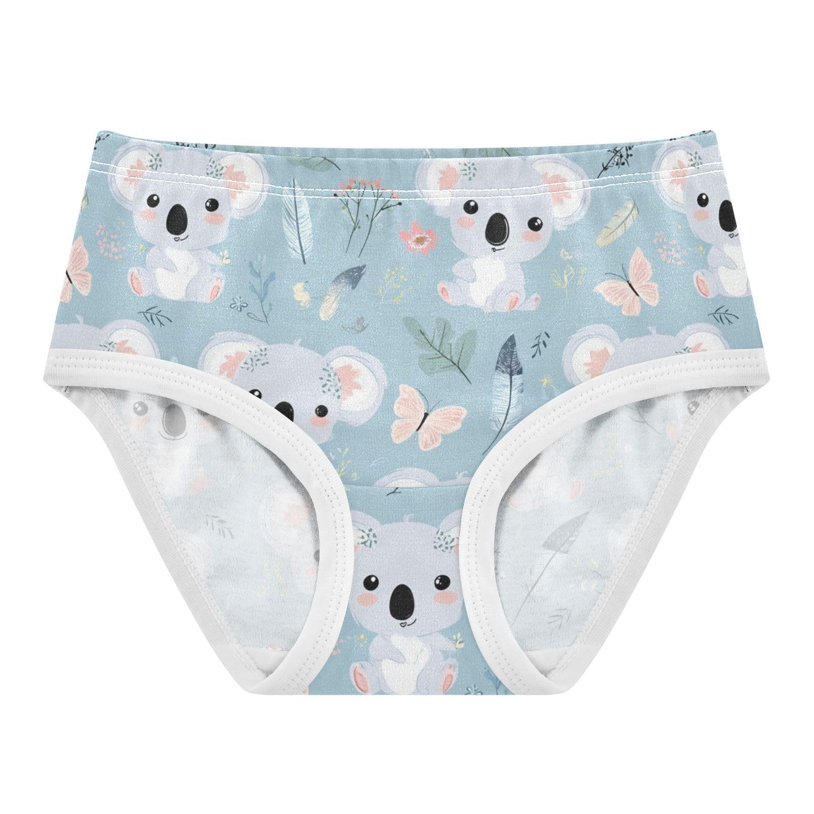 Wusikd Cartoon Koala Butterfly Blue Girls Underwear Cotton Girls Briefs Soft Toddler Underwear 2T
