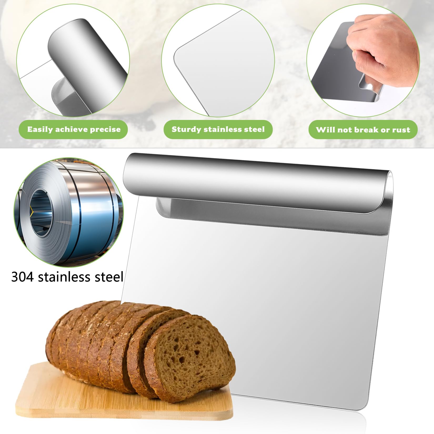 Coupe-grattoir à Pâte En Acier Inoxydable Pour Pain Et Pizza - VGEBY