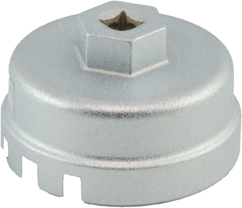 64.5mm 14 Flute Removal Tool Aluminum Oil Filter Cup Wrench For Toyota Avalon Corolla Rav4 Camry (64.5mm 14 Flute)