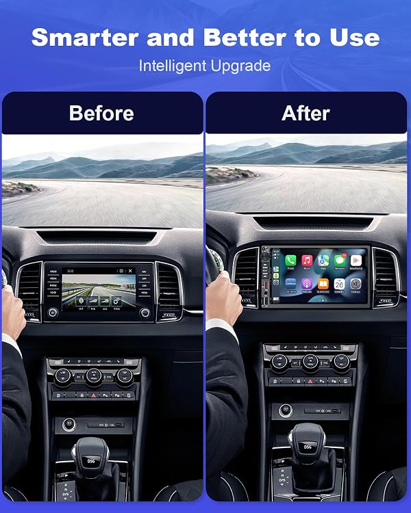 Y-METDRIVING Double Din Car Stereo with 7" HD Touchscreen,Bluetooth Car Radio in-Dsah Navigation with Wireless Carplay&Android Auto,Car Media Player with 2 USB Port,FM,AUX by Y-METDRIVING - Image 4