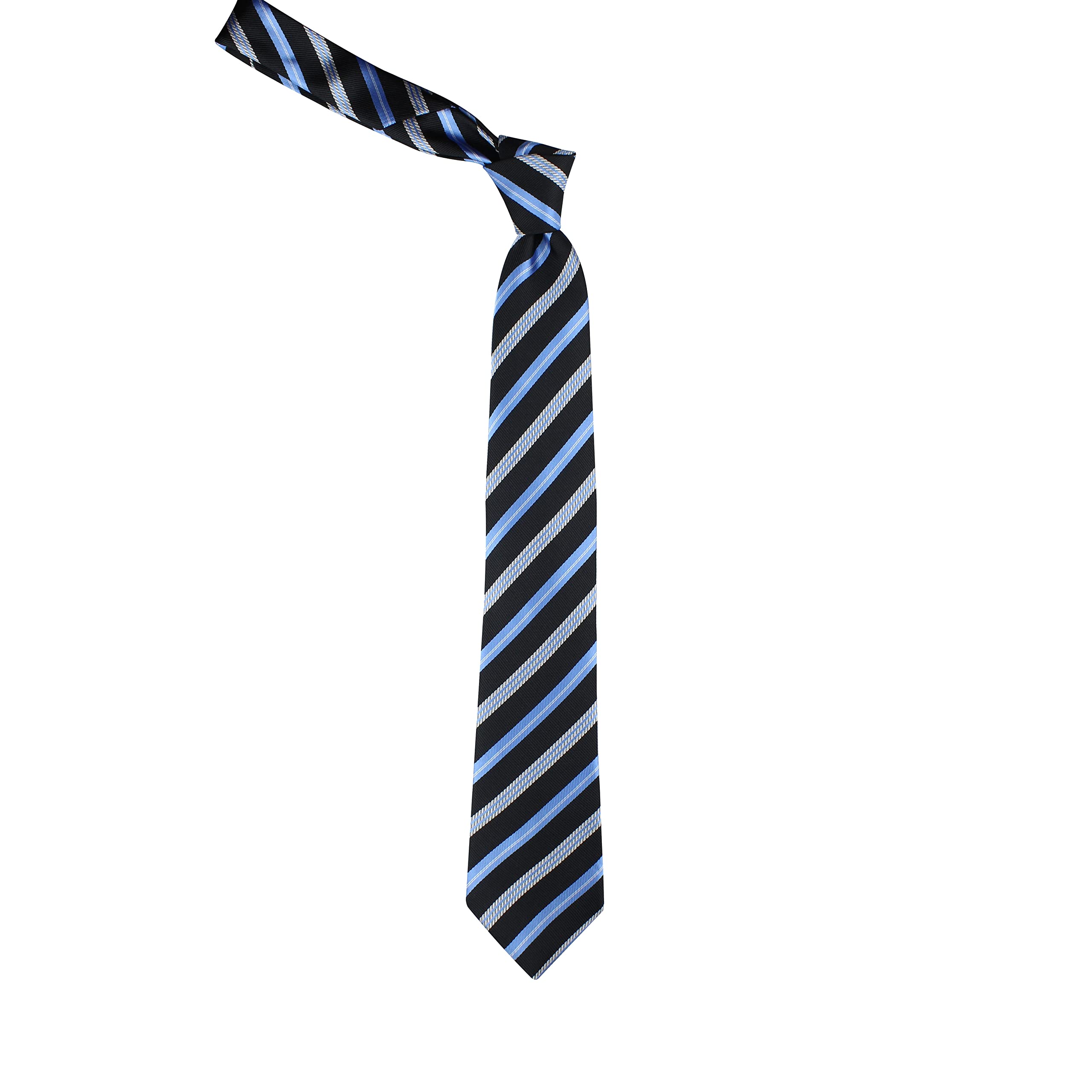 Kavove The Sharp Striped Black Necktie For Men - Image 3 thumbnail