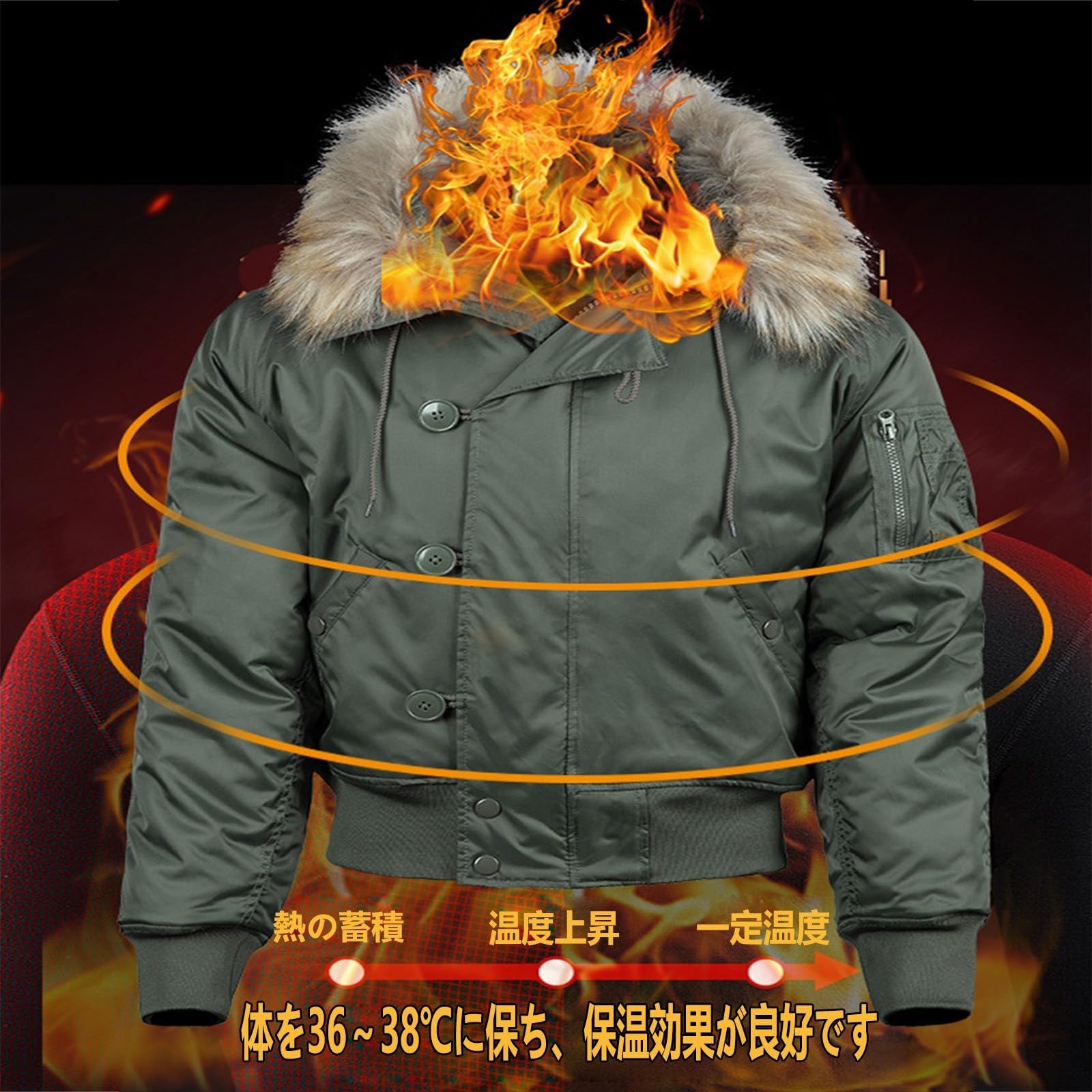 至高イタリア製】 N-2B フライトジャケット ブルゾン ダウン ミリタリー