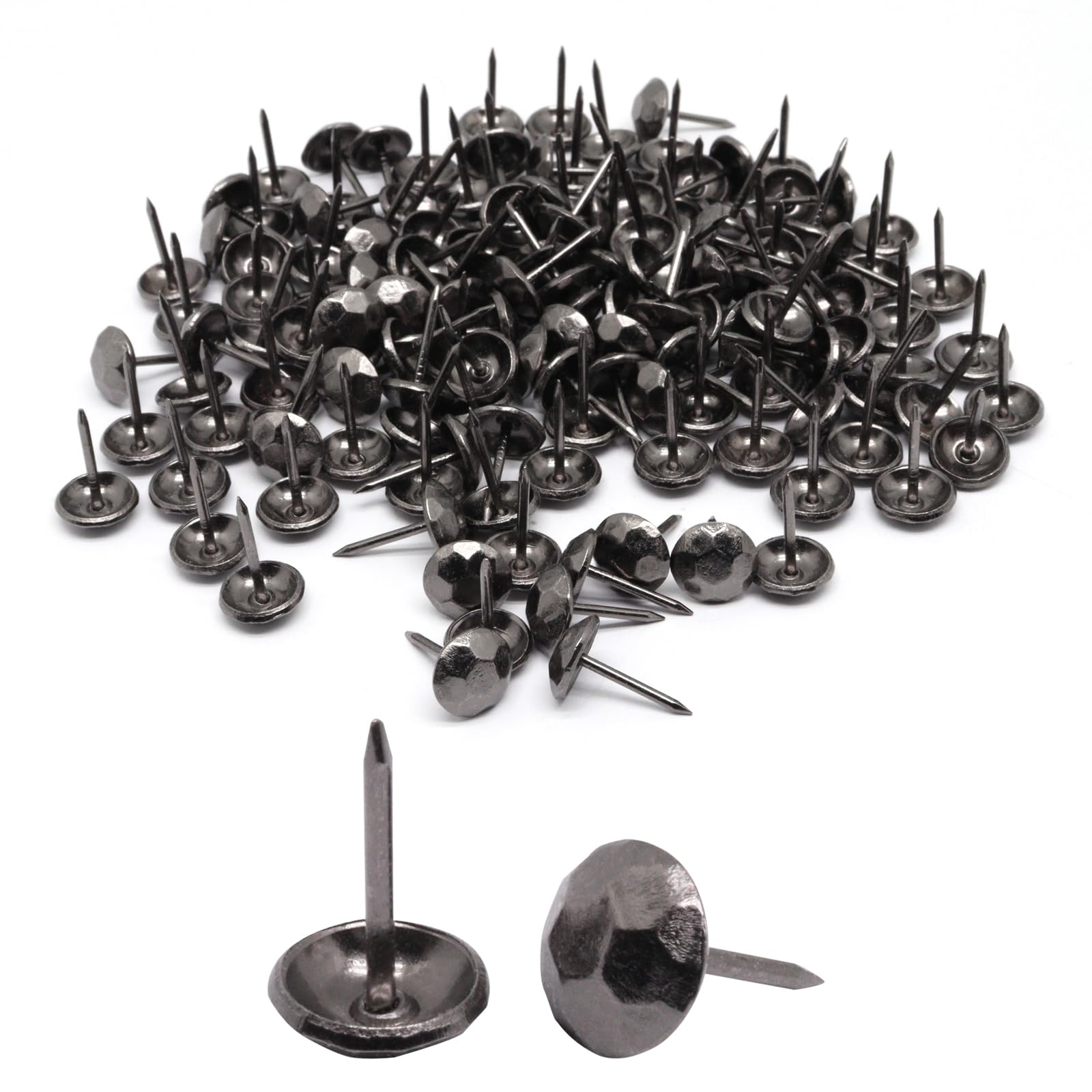 S SYDIEN Upholstery Tacks for Furniture Grey 150Pcs, 7/16 Inch Vintage Decorative Nails Metal Upholstery Nails for Wood Antique Thumb Tacks for Furniture Sofa (11x17mm)