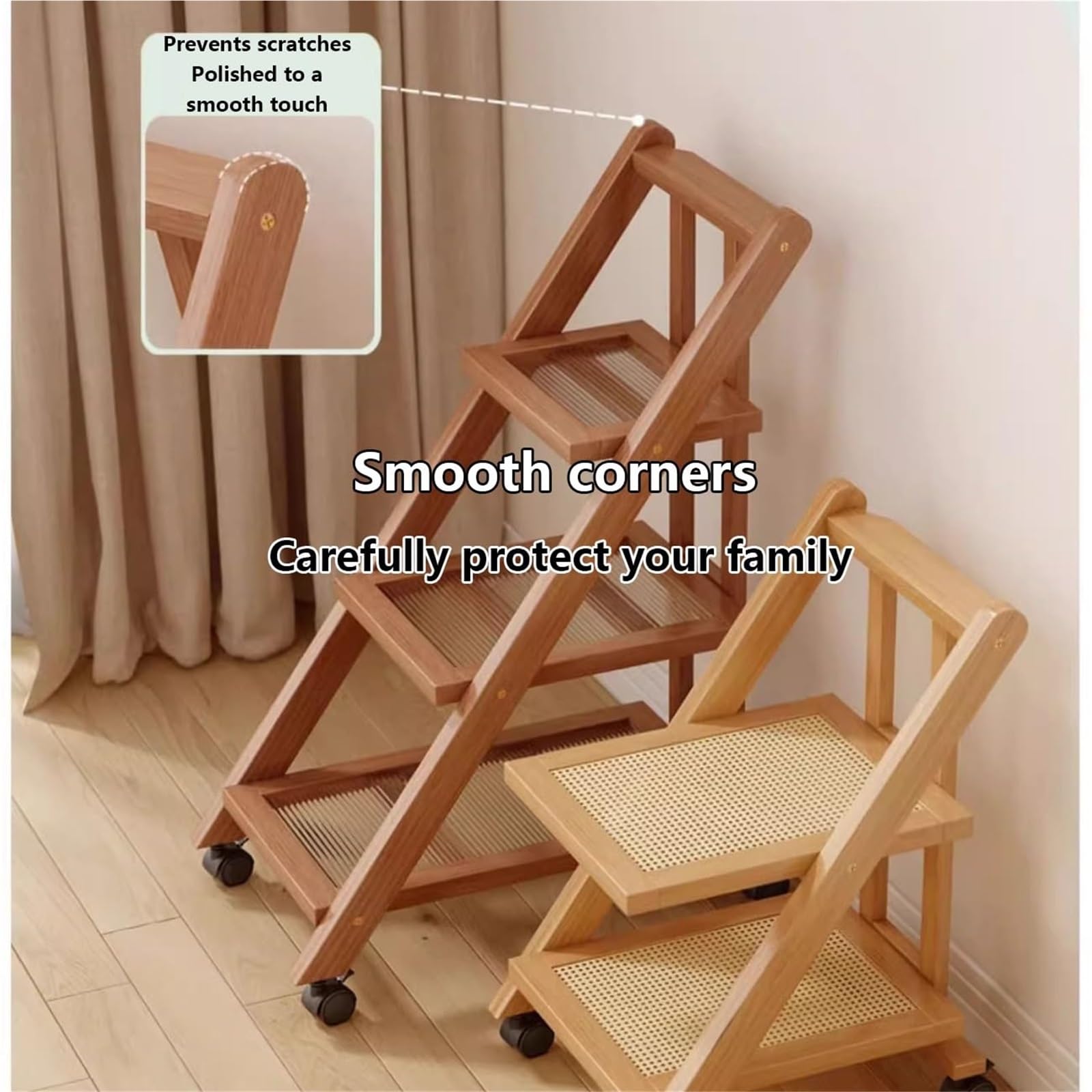 Camarera para Bebidas De Madera Plegable, Carrito con Ruedas, Portátil Y Multifuncional, Ideal como Carrito De Servicio para Cocina, Comedor, Sala, Bar, Terraza(B,57x43x32cm)