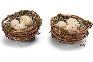 RAZ Imports Decorative Spring Bird Nest Decor with Eggs