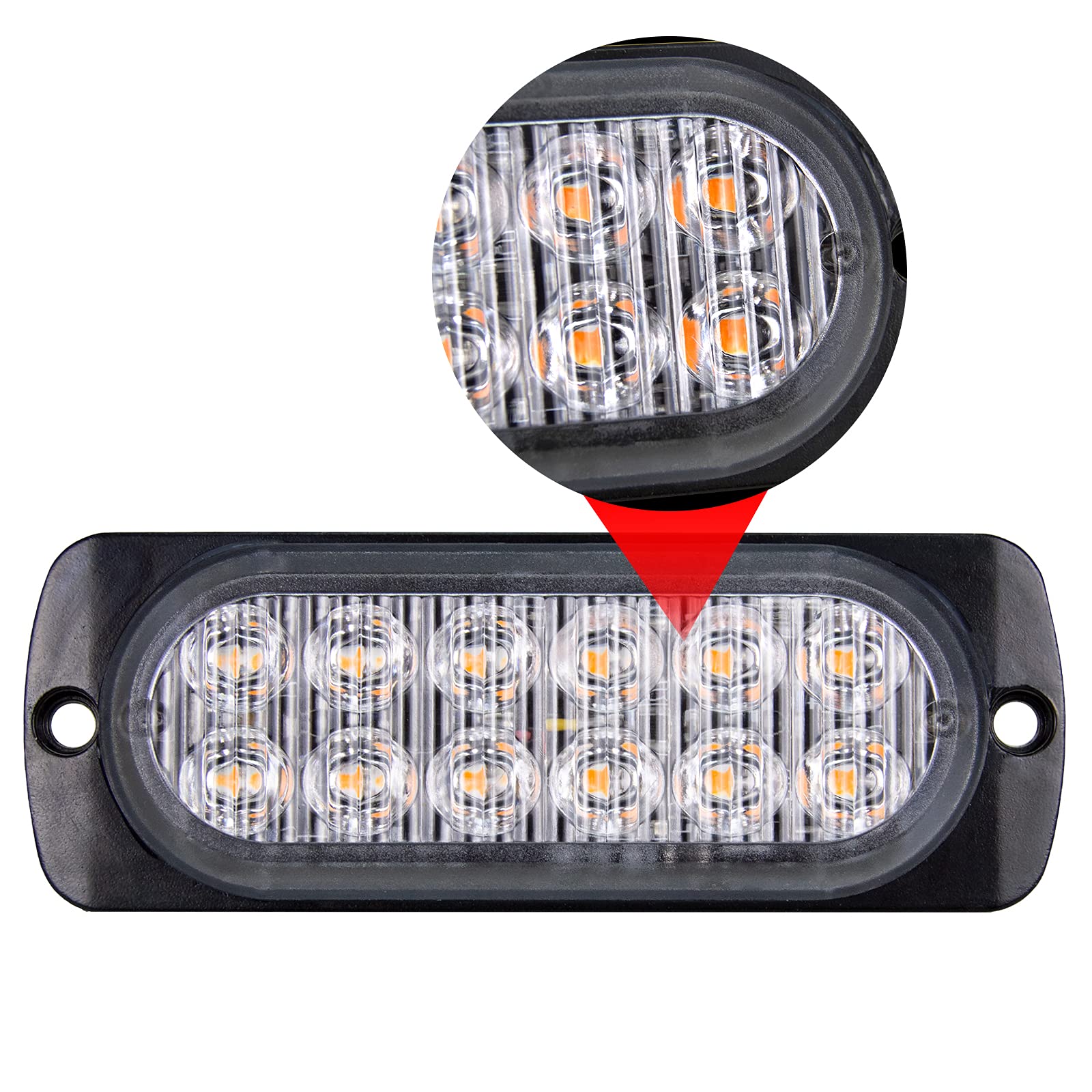 PICAA 10pz Ultra Thin 12LED Luci di Emergenza Ambra Hazard Lampeggiante Luce Stroboscopica Luce Universale per 12-24V Car Truck Trailer Camper Moto Furgone