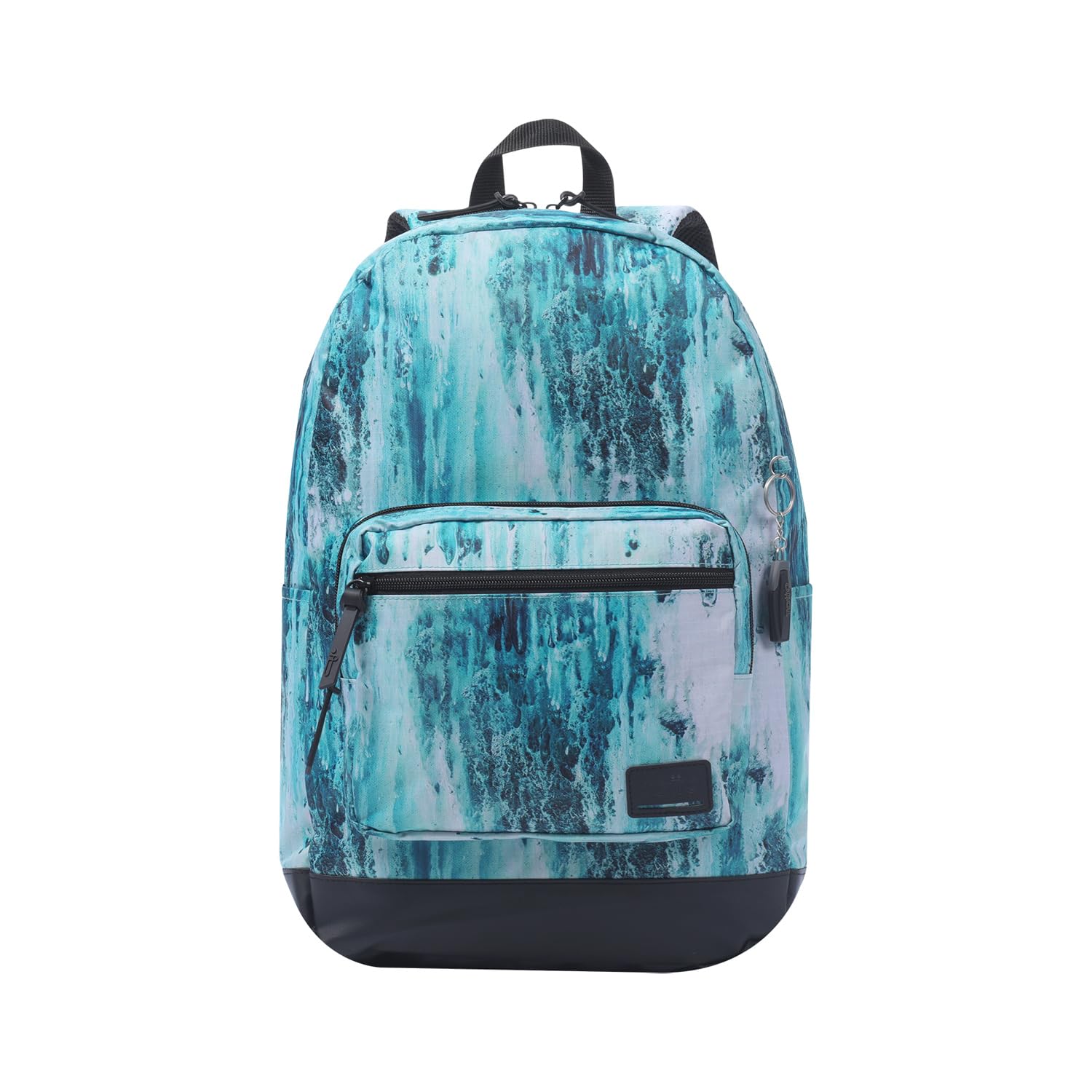 TOTTO - Mochila para Ordenador Portátil de 14 Pulgadas, Modelo Tocax, 2 Compartimentos, Bolsillo con Organizador y Porta Móvil, Bolsillo Botella, Espaldar Ergonómico, Estampado Marbley Azul