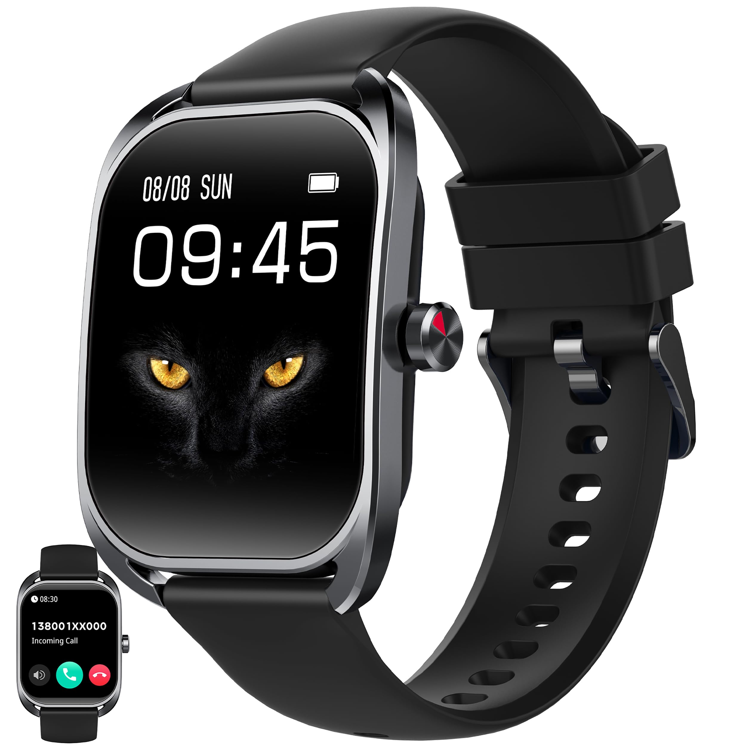 2,01" AMOLED Montre Connectée Homme Femme avec Appel Bluetooth, Smartwatch Compatible Samsung Huawei Xiaomi Android iOS Podometre GPS Partagé Montre 123 Sports Cardiofrequencemetre (Noir)