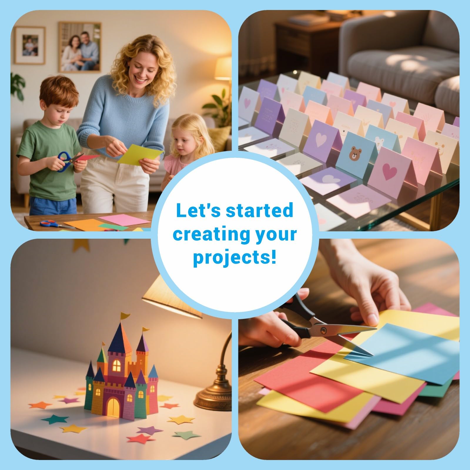 Farbiger Karton, 21,6 x 27,9 cm, 20 verschiedene Farben, 180 g/m² dickes Konstruktionspapier für Bastelarbeiten, Kartenherstellung, Scrapbooking, Cricut, Schulbedarf, Drucker und Büro, 40 Stück