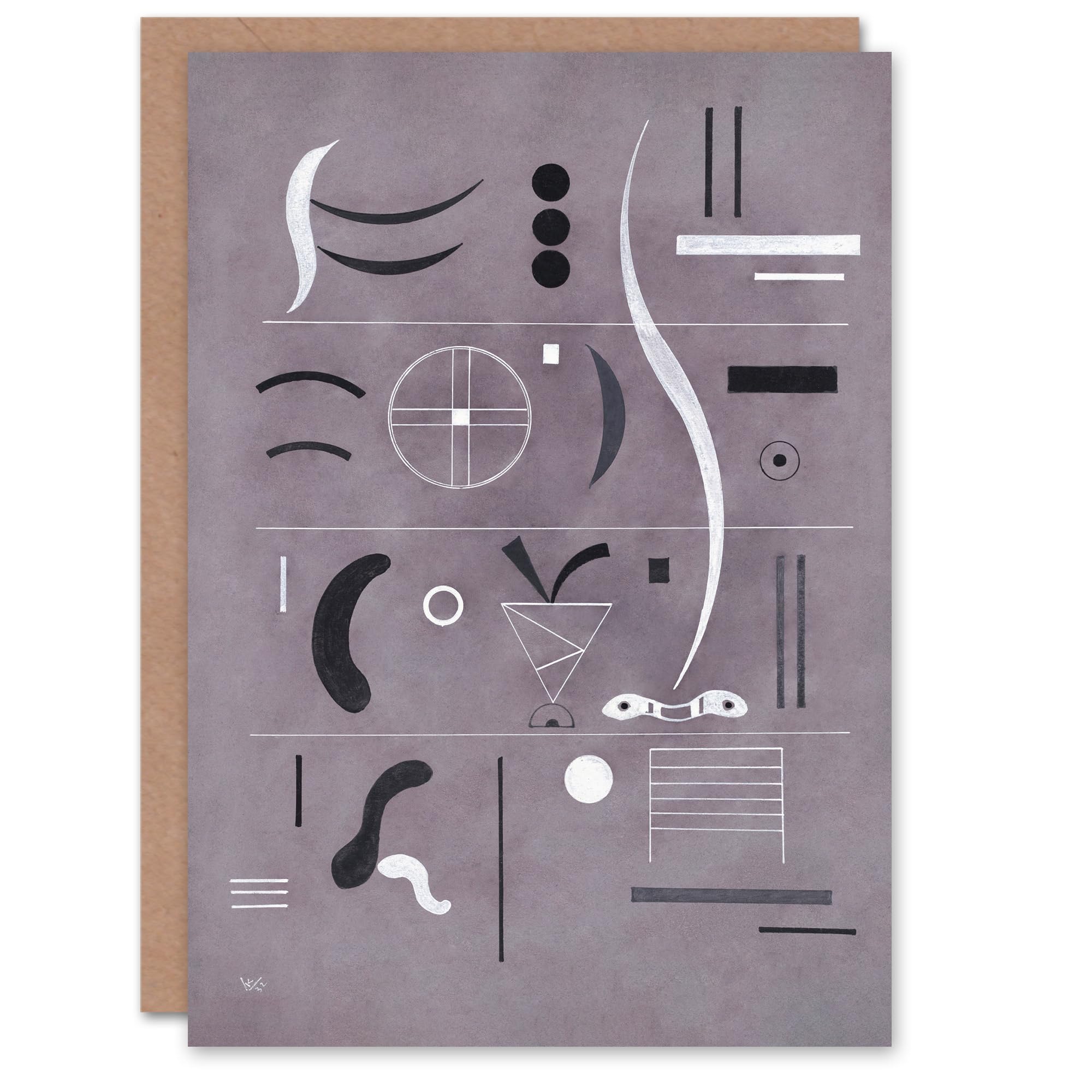 Artery8 Wassily Kandinsky Art Card Four Parts Abstract Watercolour
