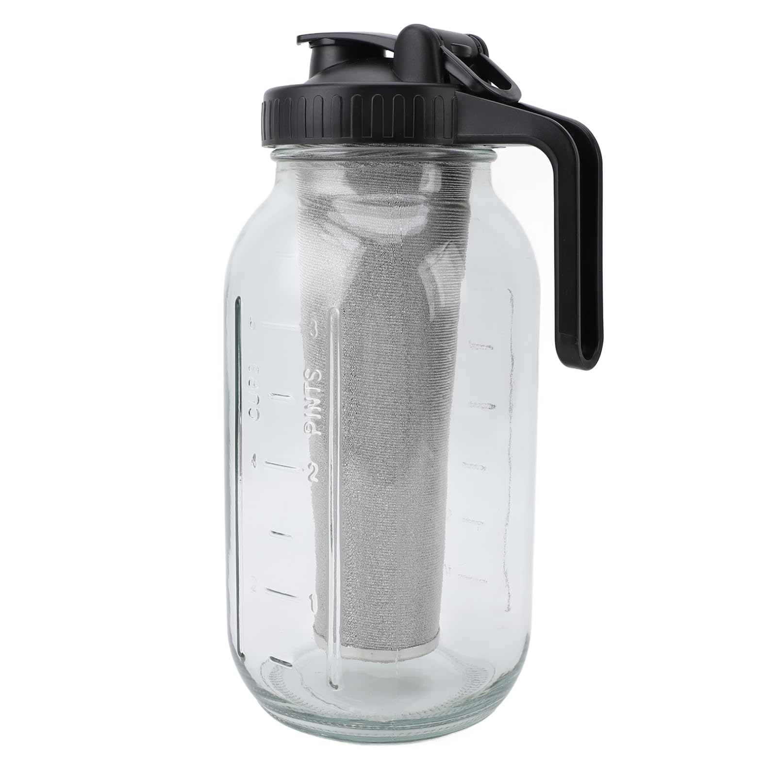Ejoyous Jarra de Helada, Filtro de Acero Inoxidable de Cerveza Fría Fácil de Limpiar para Cafetería (2000ml)