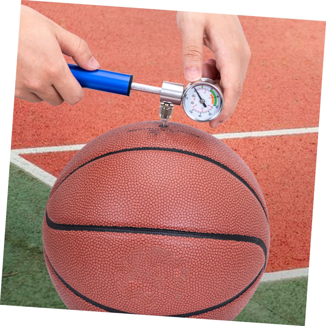Abaodam Inflador de con Manómetro Bomba de Aire Portátil para Bicicletas y Balones de Deporte y Ligera para Baloncesto Fútbol y Voleibol Diseño para Inflado Rápido