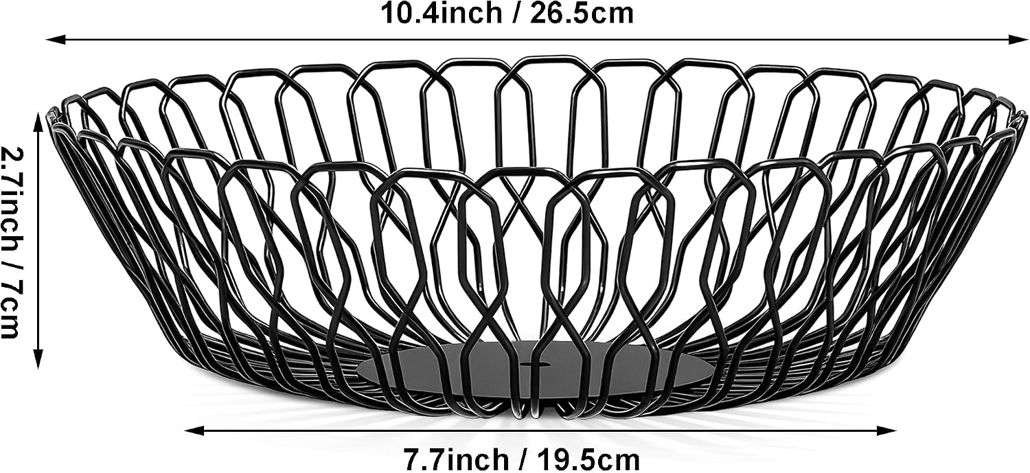 Metal Wire Fruit Bowl, Black Metal Baskets